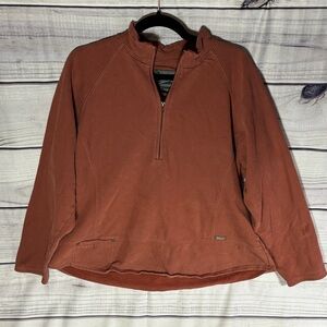 Woolrich Terracotta Women's Quarter-Zip Pullover Sweater Pocket detail XL